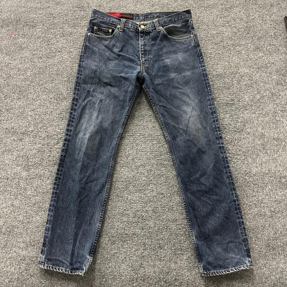 Levi's Jeans Mens Size 32 Dark Wash 501xx Straight Leg Denim Made in USA Frayed